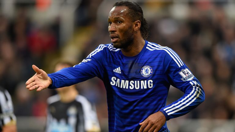 Didier Drogba in action for Chelsea in 2014