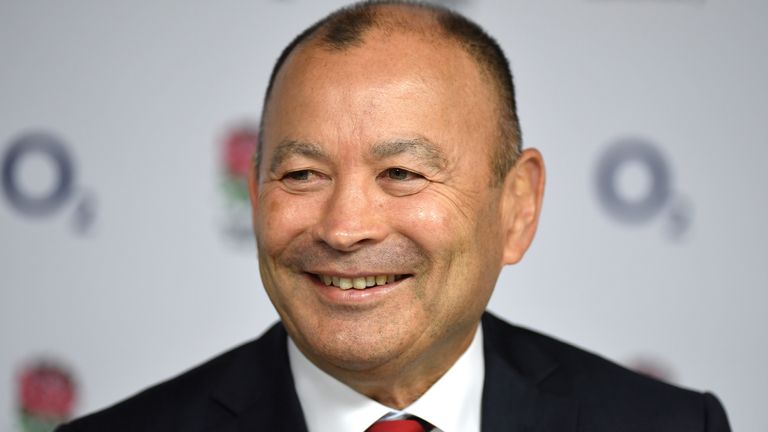 England Head Coach Eddie Jones addresses the media during an interview to announce The 2020 England Six Nations squad at Twickenham Stadium on January 20, 2020 in London, England.