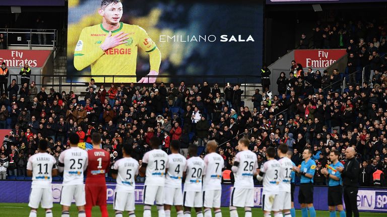Nantes paid tribute to former striker Emiliano Sala on the anniversary of his death
