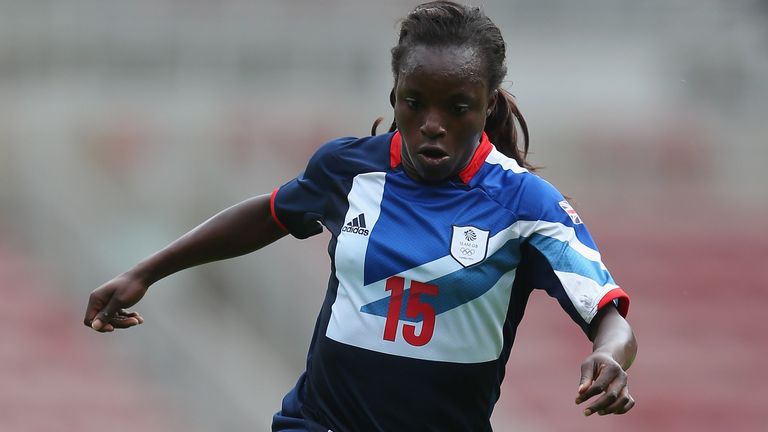 Eni Aluko playing for Team GB Women in 2012