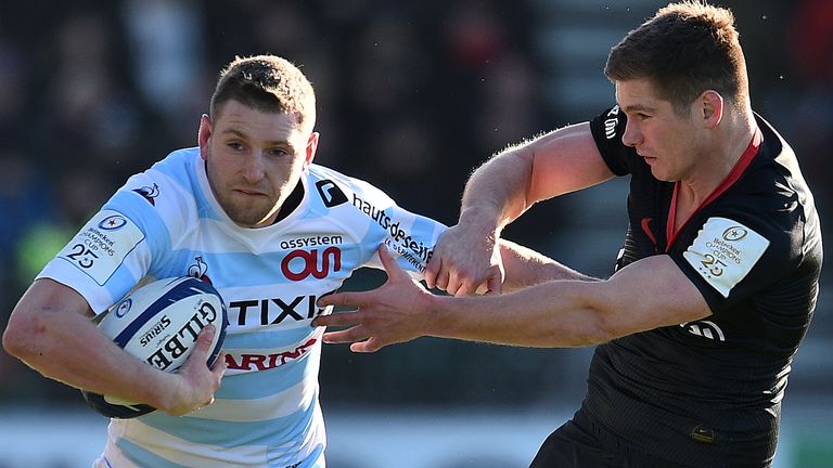 Finn  Russell looks to get past Owen Farrell