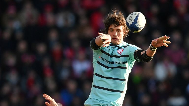 Franco Mostert secures a lineout ball for Gloucester