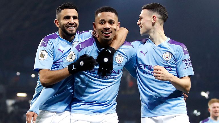 Manchester City's Gabriel Jesus celebrates scoring