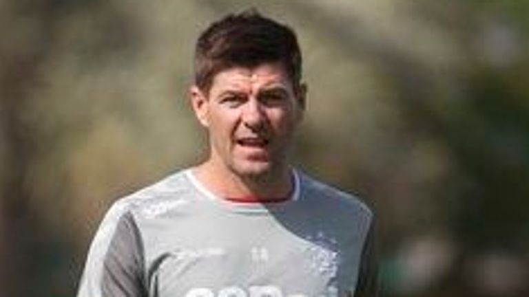 Gerrard at Rangers training in Dubai