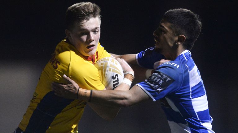 Greece, pictured in qualifier action against Scotland, are playing in their first Rugby League World Cup