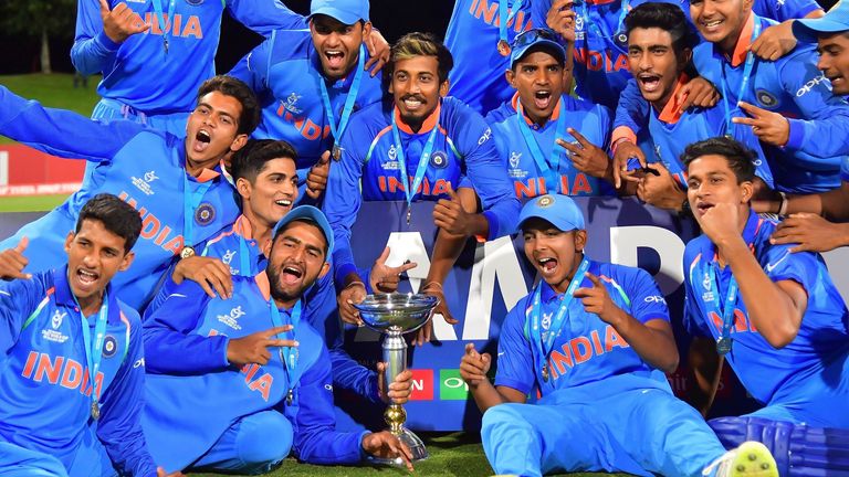 India celebrate winning Under-19 Cricket World Cup in 2018