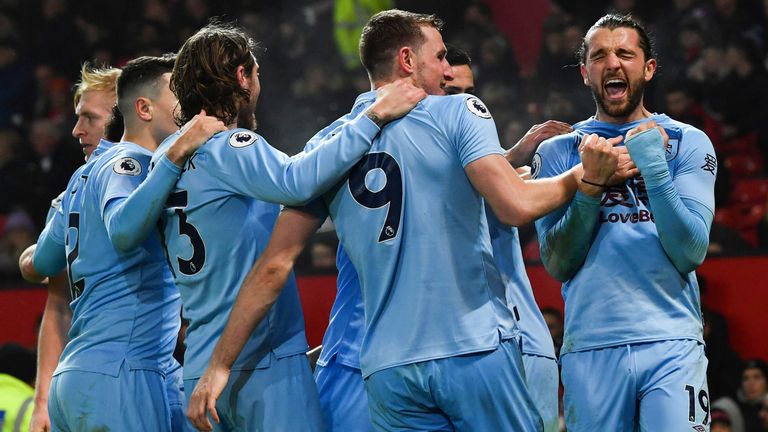 Jay Rodriguez celebrates his goal against Manchester United