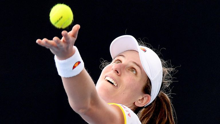 Johanna Konta in action at the Brisbane International 