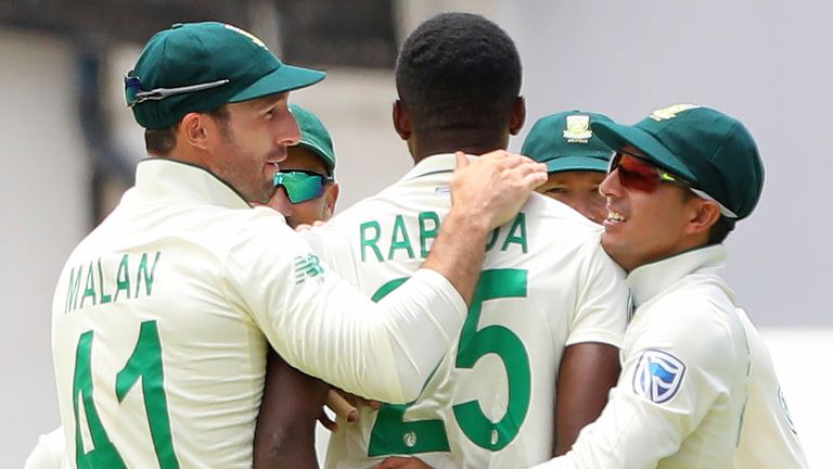 CAPE TOWN, SOUTH AFRICA - JANUARY 03: Kagiso Rabada of South Africa of Proteas celebrates during day 1 of the 2nd Test match between South Africa and England at Newlands Cricket Stadium on January 03, 2020 in Cape Town, South Africa. (Photo by Carl Fourie/Gallo Images)