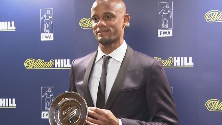 Kompany was honoured at the Football Writers' Association tribute night 