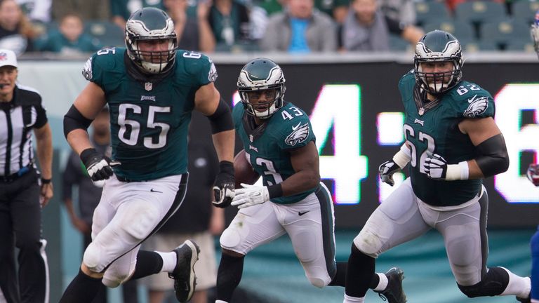 Lane Johnson and Jason Kelce have been regulars on the Eagles' offensive line since 2013