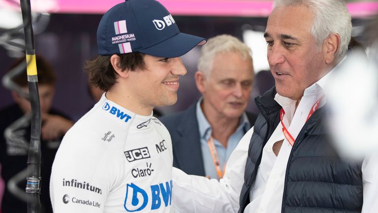 Lawrence Stroll (R) with his son Lance, who drives for Racing Point