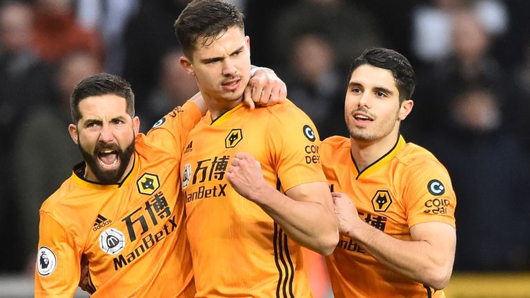 Leander Dendoncker celebrates his equaliser against Newcastle