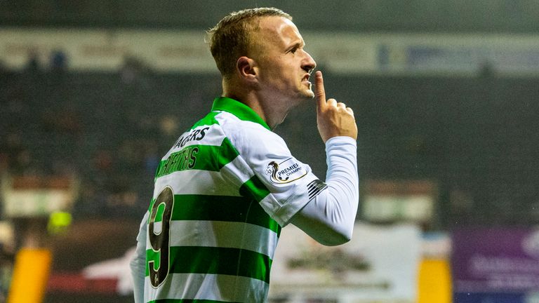 Leigh Griffiths celebrates after scoring to make it 2-0