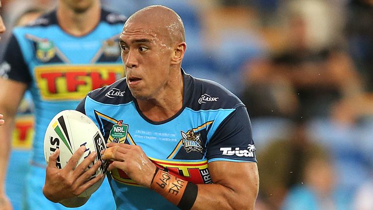 Leilani Latu in action for the Gold Coast Titans in the NRL
