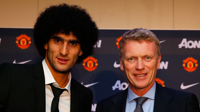 Marouane Fellaini with David Moyes
