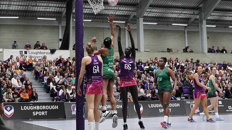 Mary Cholhok in action for Loughborough Lightning against Celtic Dragons