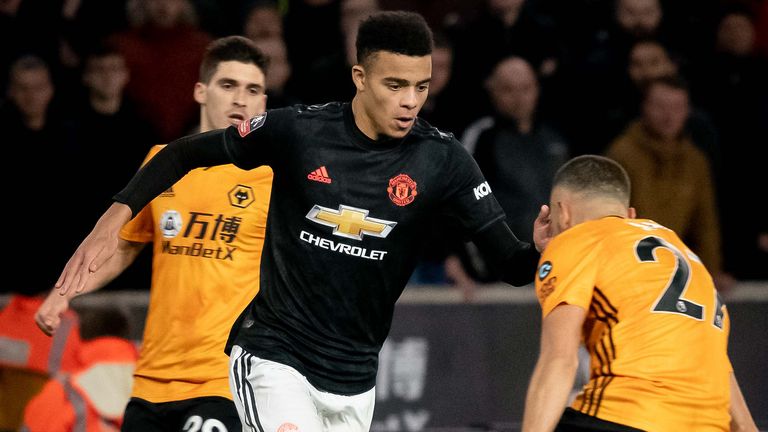 Mason Greenwood against Wolves