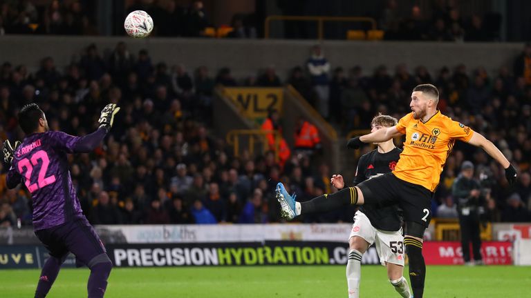 Matt Doherty was denied by VAR as Manchester United held Wolves
