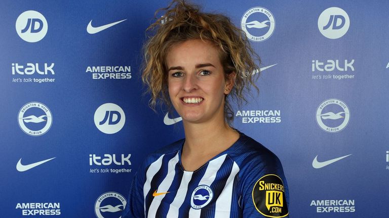 Maxime Bennink pictured after signing on loan for Brighton and Hove Albion Women from Reading Women (pic courtesy of BHAFC)