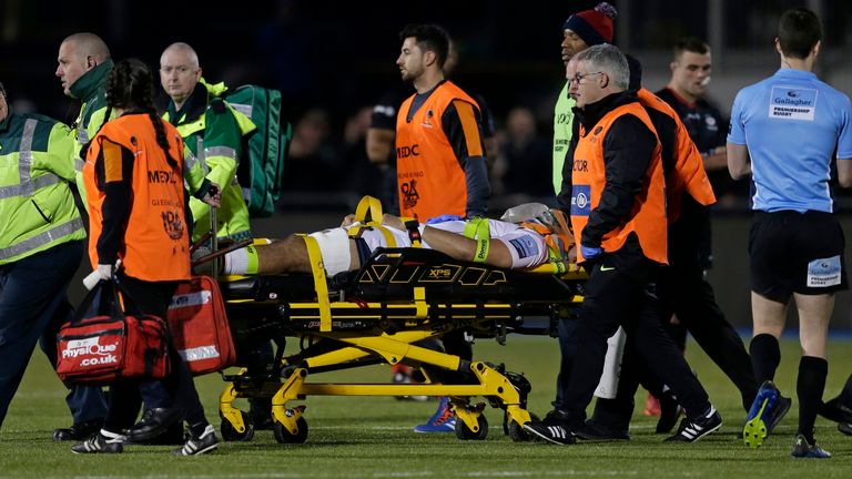 Worcester lock Michael Fatialofa will spend a second night in hospital after
suffering a neck injury against Saracens