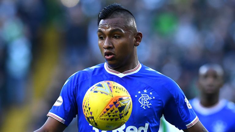 GLASGOW, SCOTLAND - DECEMBER 29: Alfredo Morelos of Rangers during the Ladbrokes Premiership match between Celtic and Rangers at Celtic Park on December 29, 2019 in Glasgow, Scotland. (Photo by Mark Runnacles/Getty Images)