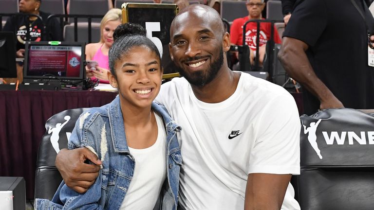 Gianna and Kobe pictured courtside together at the WNBA All-Star Game 2019