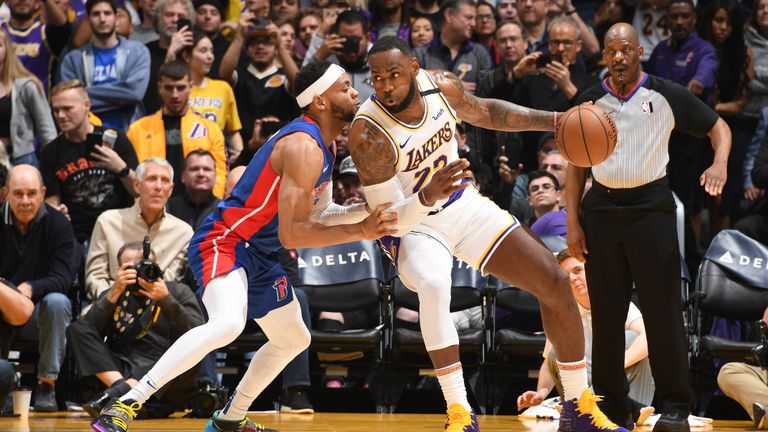 Detroit Pistons against Los Angeles Lakers in the NBA