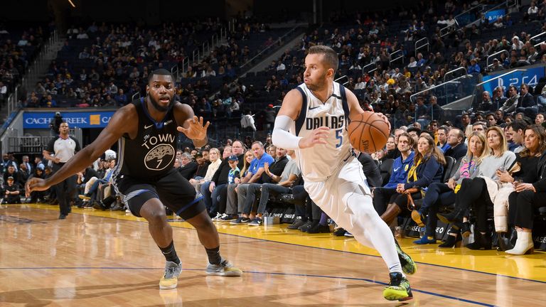 J.J. Barea #5 of the Dallas Mavericks handles the ball against the Golden State Warriors on January 14, 2020 at Chase Center in San Francisco, California. 
