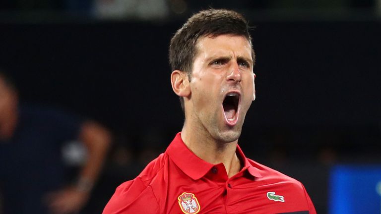 Novak Djokovic in ATP Cup action in Australia