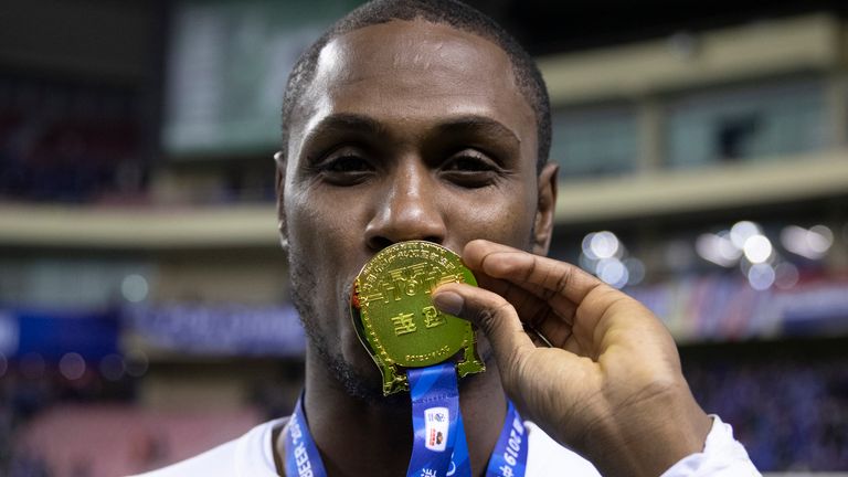 Odion Ighalo won the Chinese FA Cup with Shanghai Shenhua in December - the first club trophy of his career