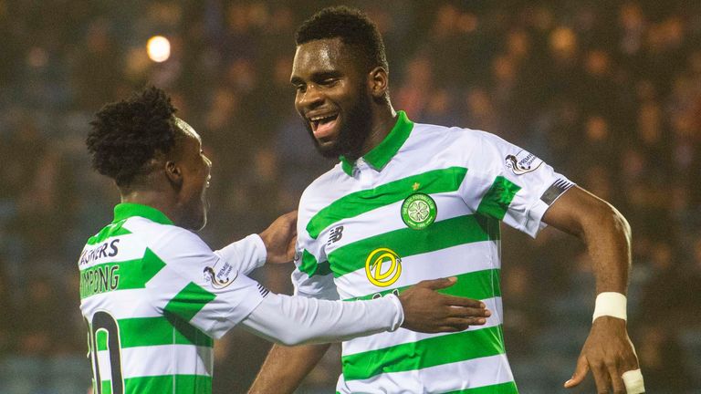 Odsonne Edouard celebrates his opener with Jeremie Frimpong