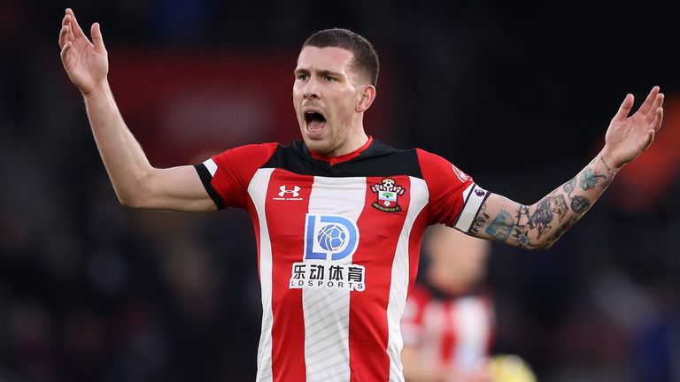 Pierre-Emile Hojbjerg in action for Southampton against Crystal Palace at St Mary's Stadium