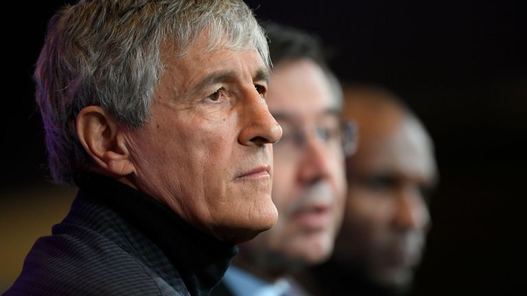 Quique Setien is unveiled as new head coach of Barcelona