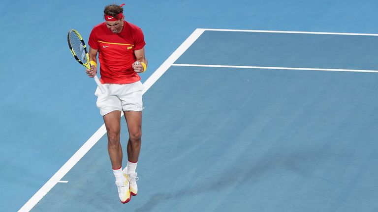 Despite struggling with the hot conditions Nadal elected to come back out for the doubles