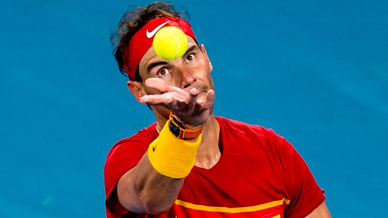 Rafael Nadal in action