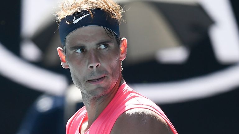 Rafael Nadal of Spain waves to the crowd after winning his Men's Singles first round match against Hugo Dellien of Bolivia on day two of the 2020 Australian Open at Melbourne Park on January 21, 2020 in Melbourne, Australia