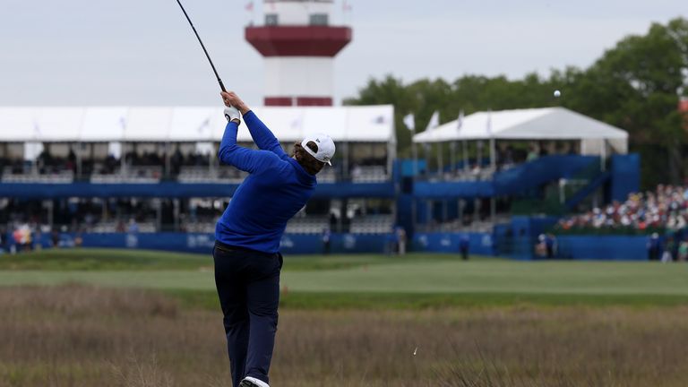 during the first round of the 2016 RBC Heritage at Harbour Town Golf Links on April 14, 2016 in Hilton Head Island, South Carolina.