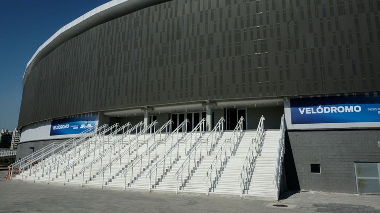 View of the Olympic Velodrome at the Olympic Park in Rio