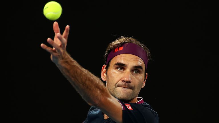 Roger Federer in action at the 2020 Australian Open