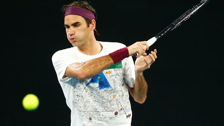 Roger Federer of Switzerland attends a practice session in Melbourne on January 16, 2020, ahead of the Australian Open tennis tournament.