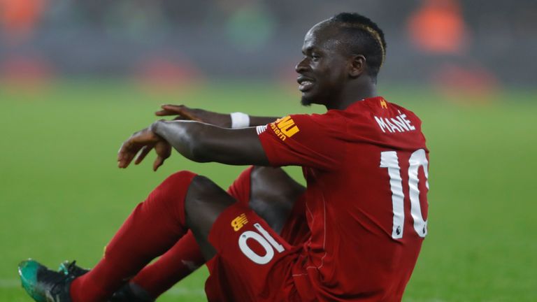 Liverpool forward Sadio Mane was forced off in the first half against Wolves