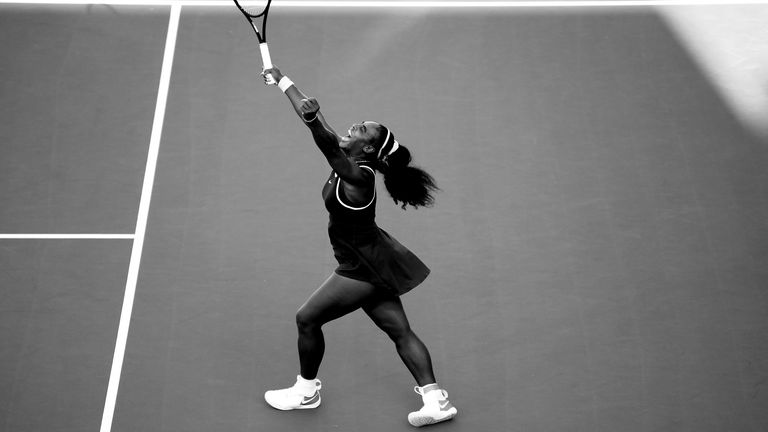 Serena Williams celebrates winning her 73rd WTA title in Auckland