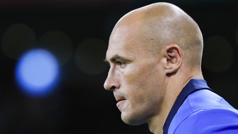 Italy's number 8 Sergio Parisse looks on during the Japan 2019 Rugby World Cup Pool B match between South Africa and Italy at the Shizuoka Stadium Ecopa in Shizuoka on October 4, 2019.