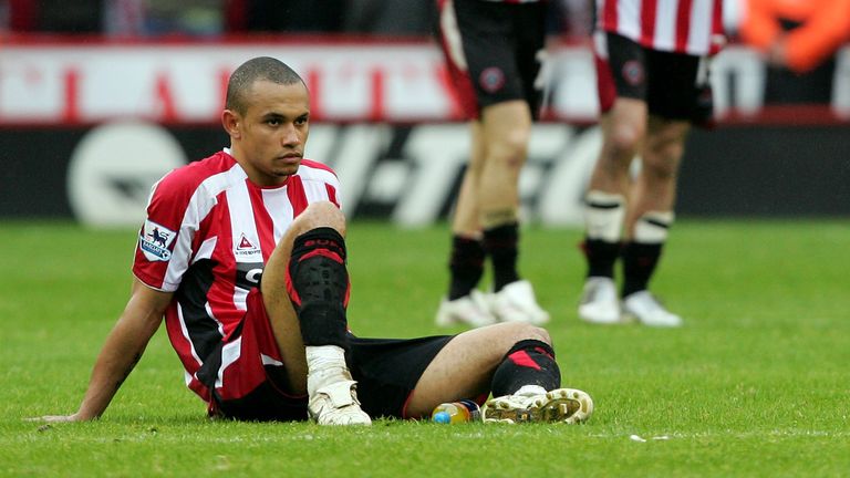 of Sheffield United of Wigan Athletic during the Barclays Premiership match between Sheffield United and Wigan Athletic at Bramall Lane on May 13, 2007 in Sheffield, England.