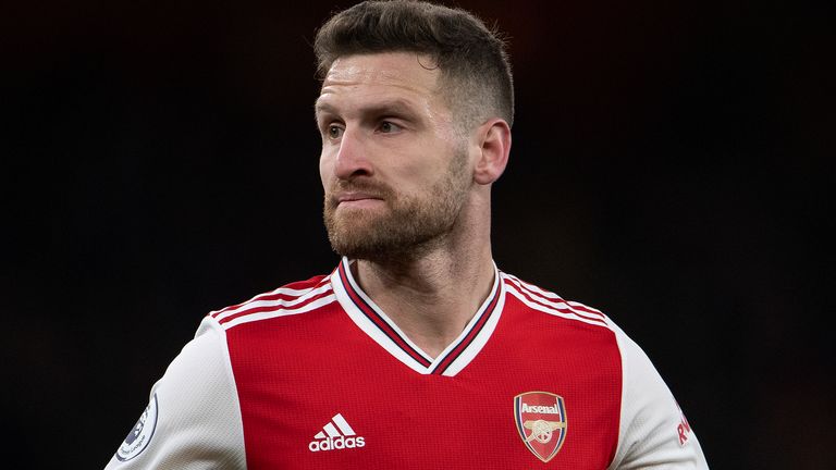 LONDON, ENGLAND - JANUARY 18:  Shkodran Mustafi of Arsenal during the Premier League match between Arsenal FC and Sheffield United at Emirates Stadium on January 18, 2020 in London, United Kingdom. (Photo by Visionhaus)