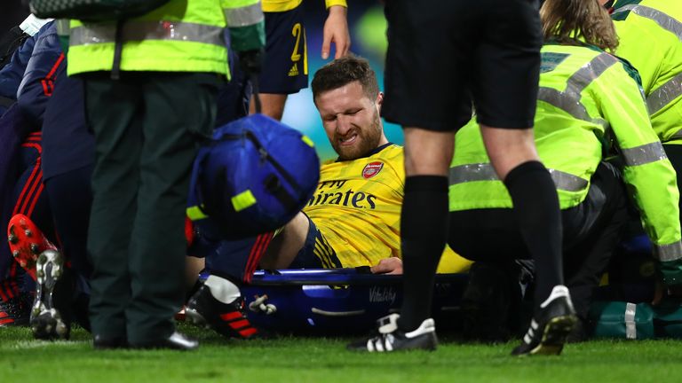 Shkodran Mustafi injured his ankle at Bournemouth