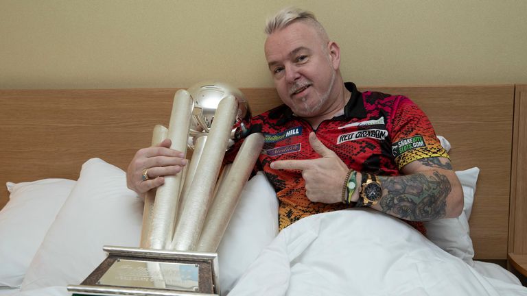 Peter Wright and the Sid Waddell Trophy couldn't be separated!