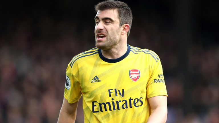 Sokratis during Arsenal's match against Crystal Palace on January 11, 2020