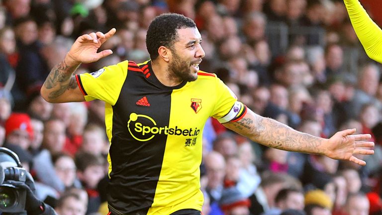 Troy Deeney scored Watford's second goal in their 3-0 over Bournemouth on Sunday